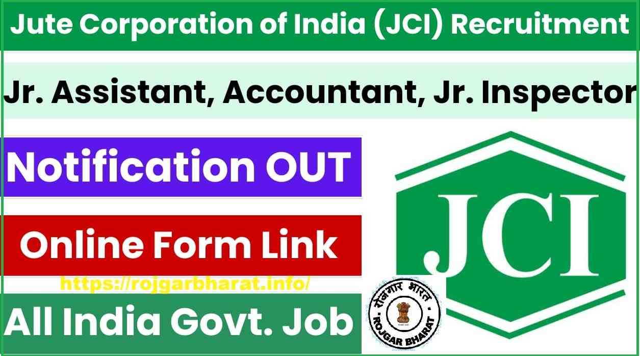 JCI Recruitment 2024 Notification OUT for Jr. Assistant, Accountant, Jr. Inspector Posts, Online Form