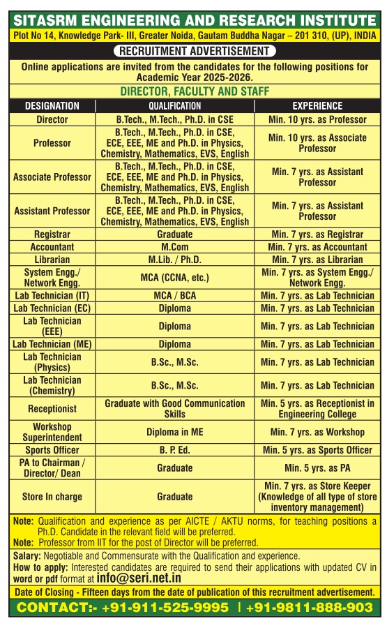 SITASRM-teaching-non-teaching-recruitment