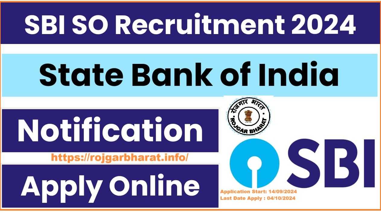 SBI SO Recruitment Online Form 2024