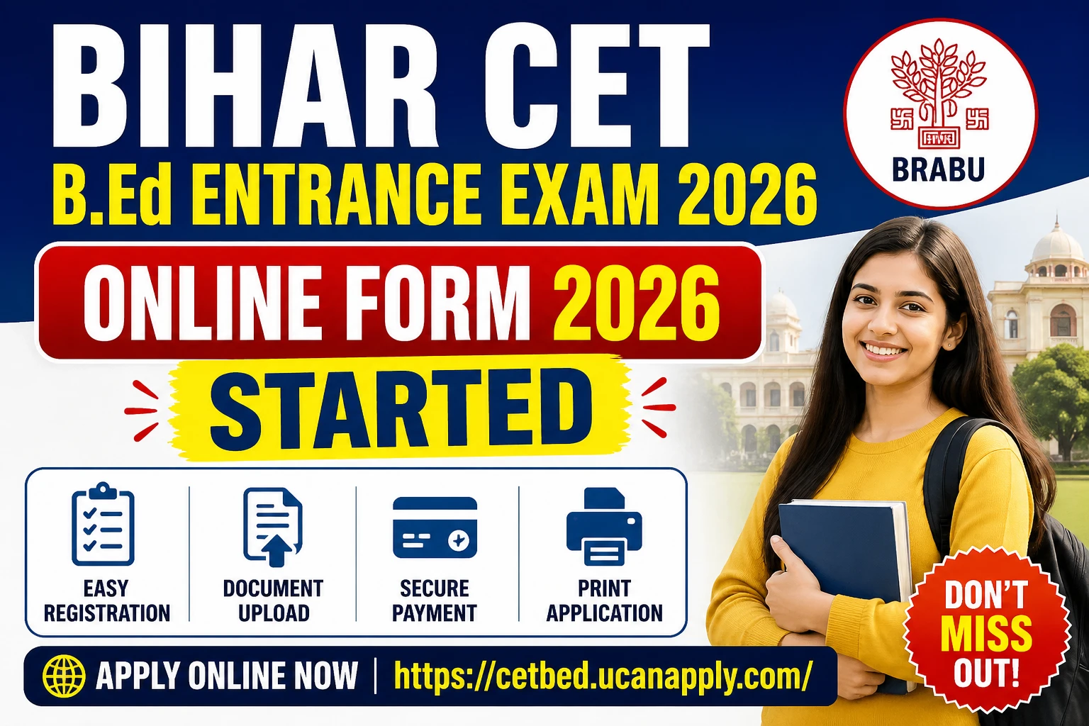 Bihar CET B.Ed Enterance Exam Online Form 2026 [Started]