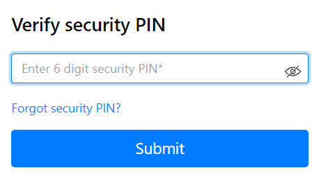 Enter Enter 6 Digits pin 