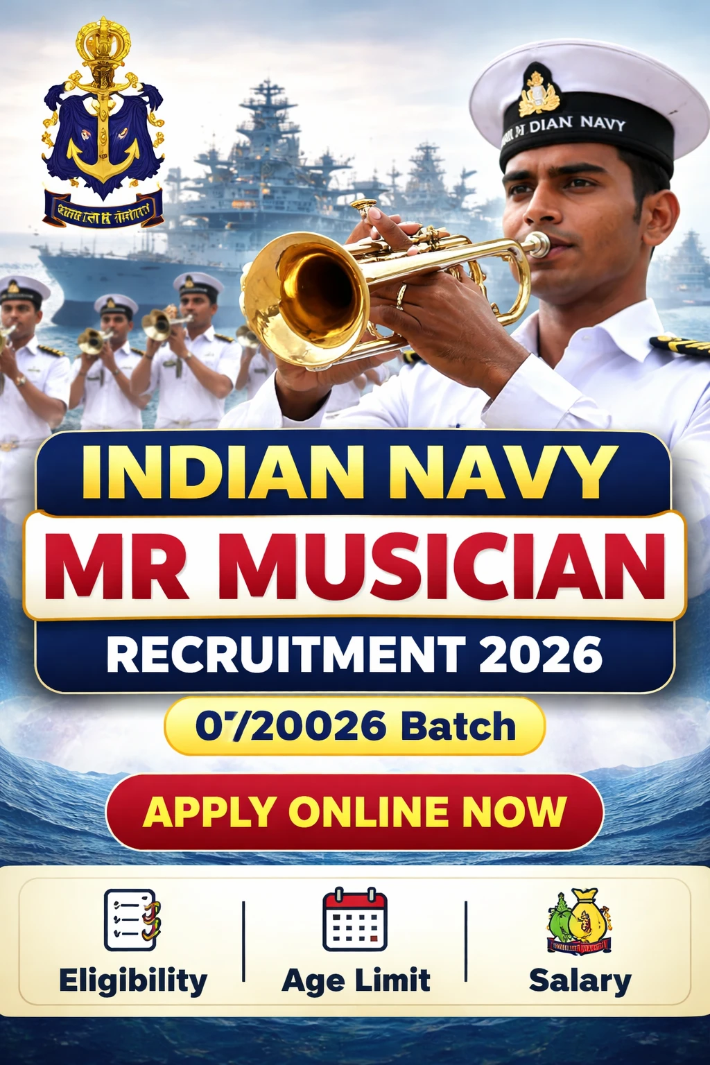 Indian Navy MR Musician Recruitment 2026: 02/2026 Batch, Apply Online Now