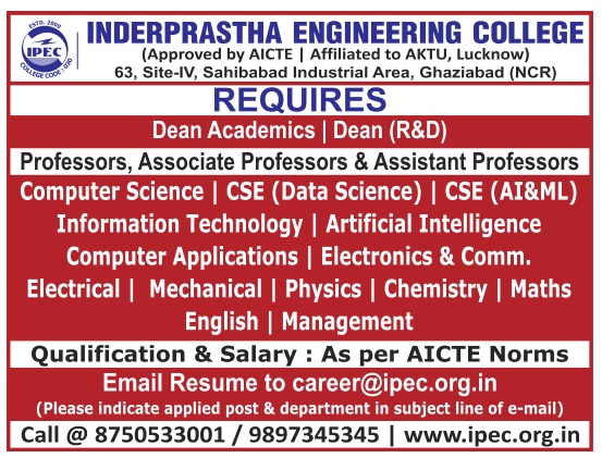 IPEC Professor Job Recruitment 2024