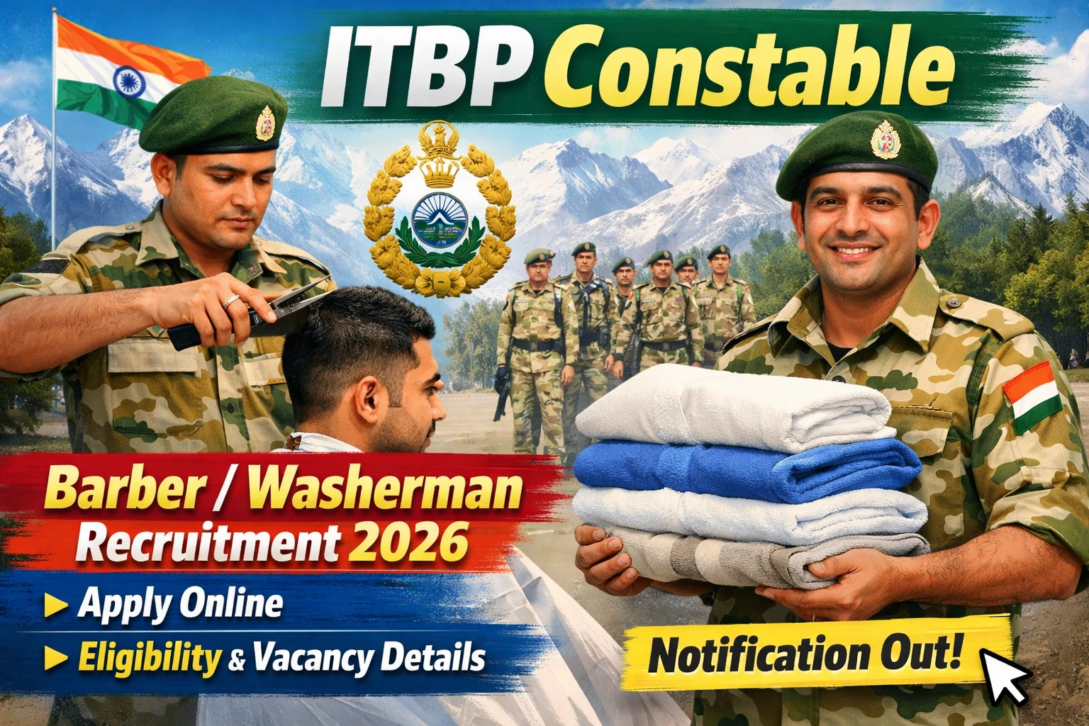 ITBP Constable Barber Washerman Recruitment 2026 Notification Out, Apply Online Eligibility, Vacancy Details