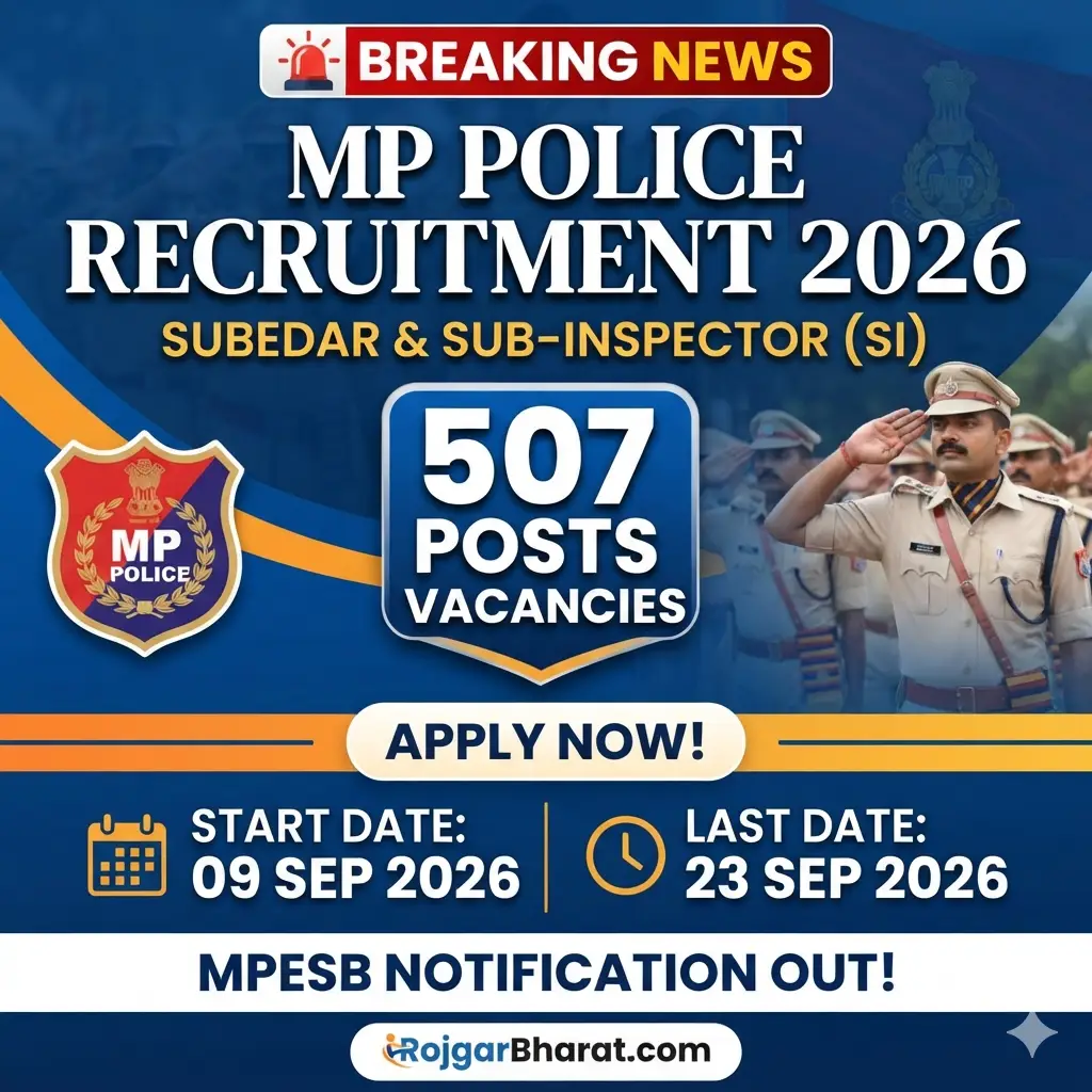 MPESB MP police Subedar & Sub-Inspector Recruitment 2026 Notification Out for 507 Posts – Apply Online