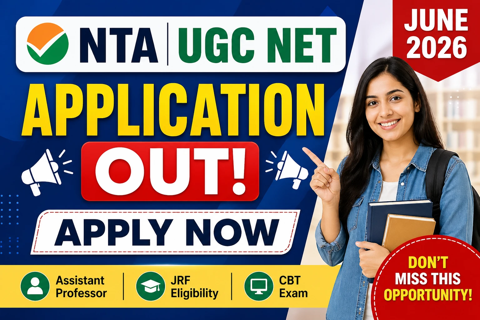 NTA UGC NET June 2026 Application Out Apply Now
