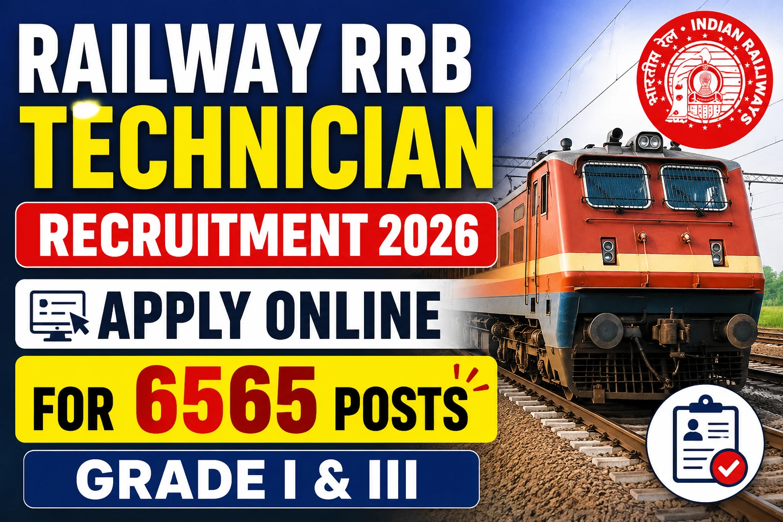 Railway RRB Technician Recruitment 2026 Notification Out for 6565 Posts